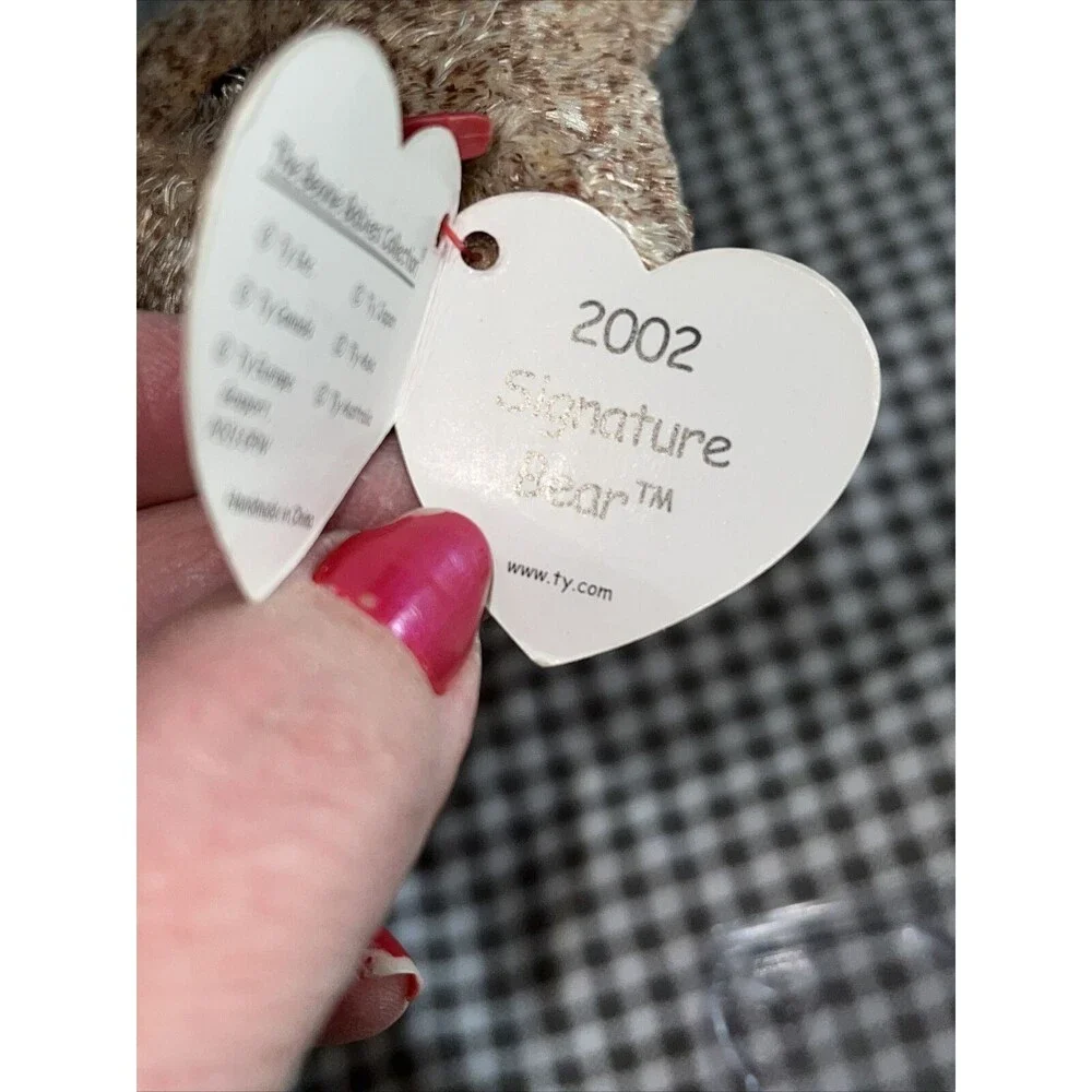 TY Beanie Baby - 2002 SIGNATURE BEAR - Retired (RARE w TAG ERROR)